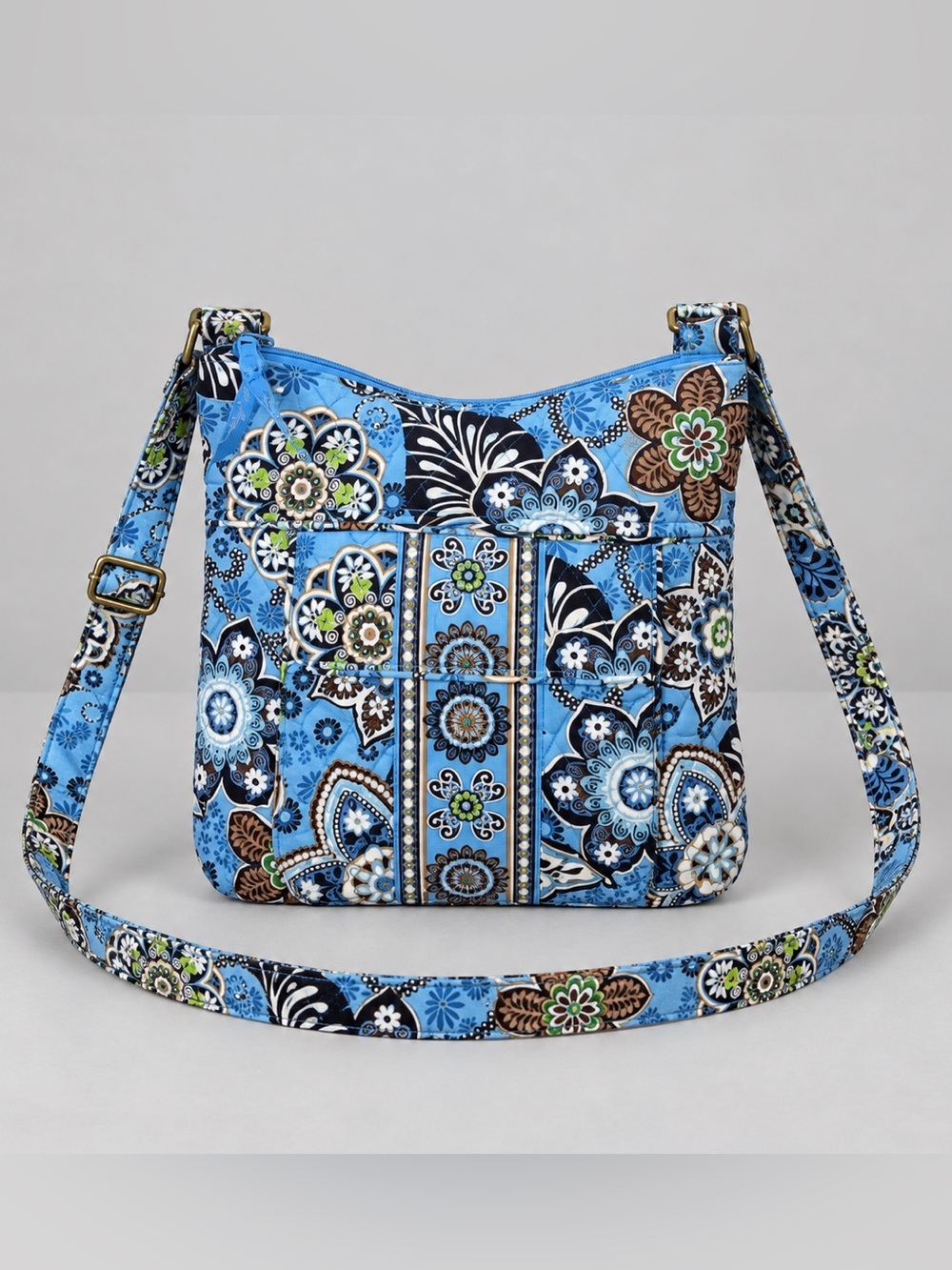 Vera Bradley Bali Blue Crossbody Hipster Purse Bag Bohemian Retired Quilted